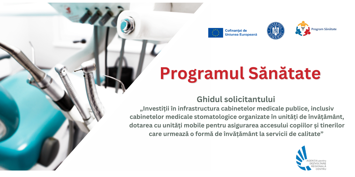 Consultare publică Programul Sănătate: Investiții în infrastructura cabinetelor medicale publice, inclusiv pentru cabinetele medicale stomatologice organizate în unități de învățământ